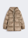 The Cube Down Jacket in Water-Repellent Canvas Brown